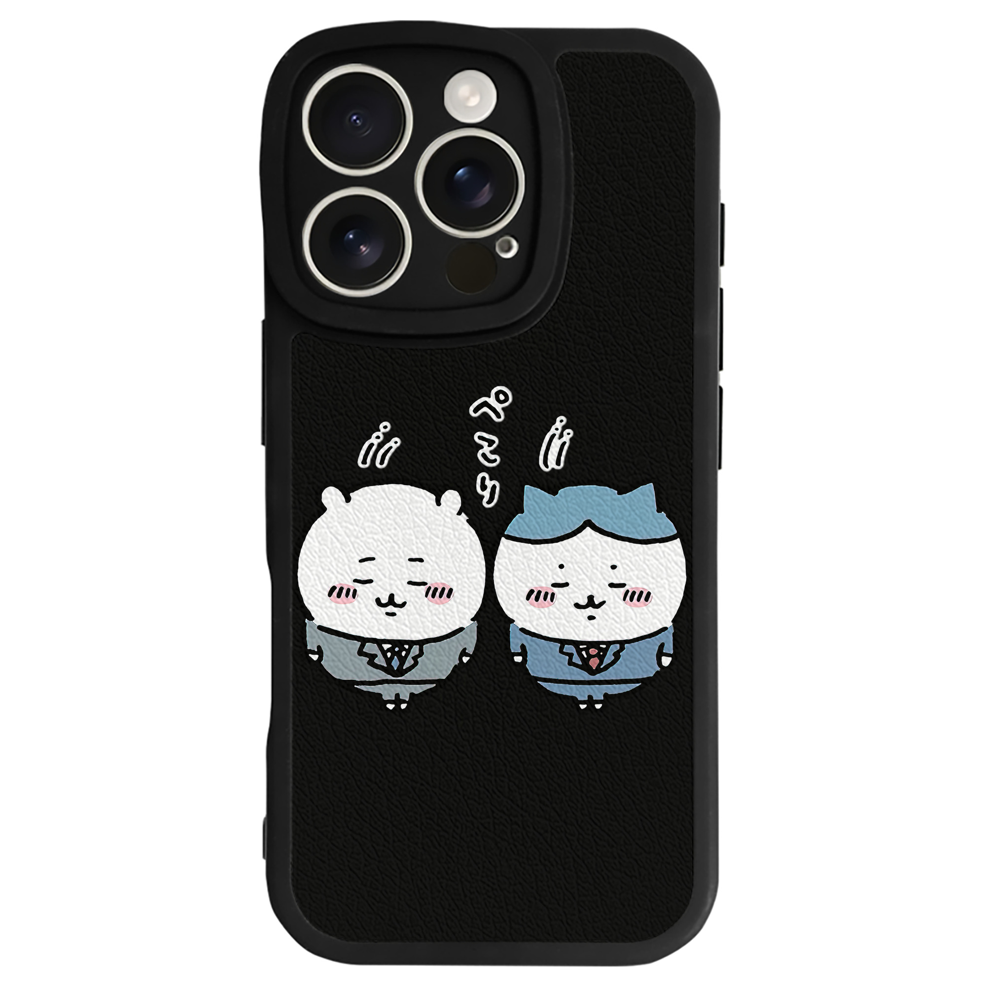 （画像用） ちいかわ ハチワレ Chii-kawa hachiware 【iPhone 16シリーズ対応】シリコンスマホケース（レザー調） 材質：シリコン